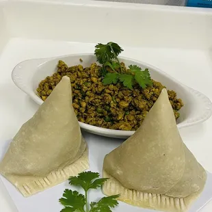 Freshly prepared Meat Samosa !