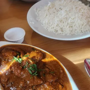 Curry and vindaloo goat, lamb, chix and shrimp