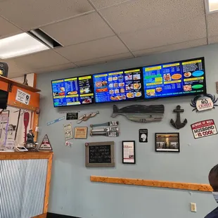 Digital Menu and wall decor.
