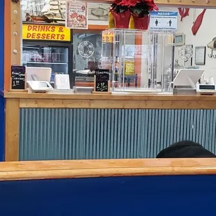 a view of the front counter