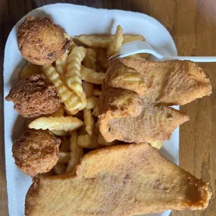 Fried Flounder Dinner - 2pc