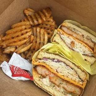 The Hot Daddy combo with waffle fries