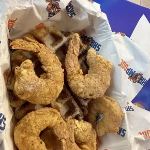 large shrimp waffle nice and crunchy