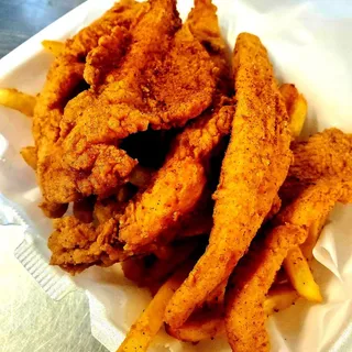 Fried Pollock ( 3 ) w/ Cajun Fries