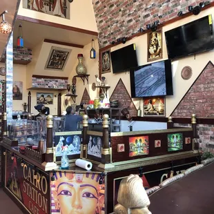 the inside of a restaurant