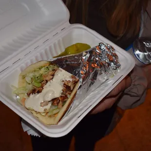 Chicken Shawarma, definitely would recommend