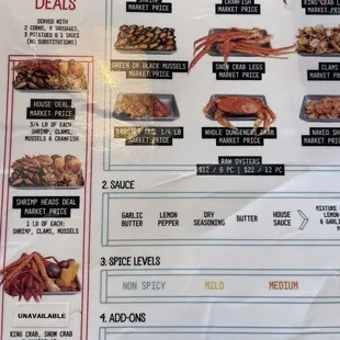 Partial menu