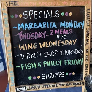 Weekly specials