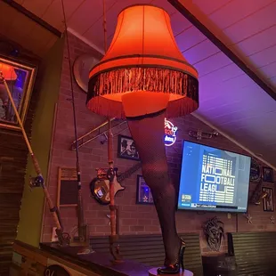 a lamp in a bar