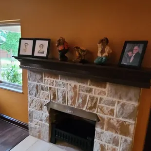 a fireplace in a living room