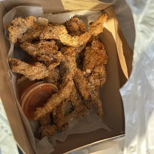 Parmesan Mushroom wings and seasoned fries