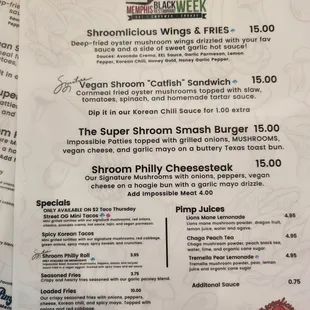 Black Restaurant Week Menu