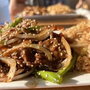 Mongolian Beef and Fried rice