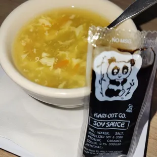 Egg drop soup came with my Kung Pao chicken