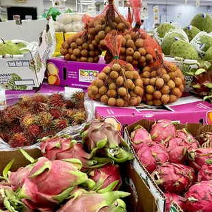 a variety of exotic fruits