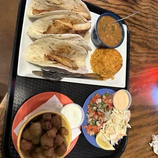 Fish tacos and fried okra