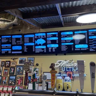 menus on the wall