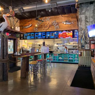 Inside counter service.