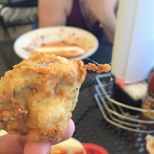 The hair in the batter.