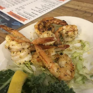 1/3 pound of grilled shrimp