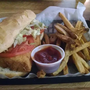 Fried Fish Sandwich and fries