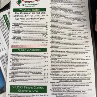 menu