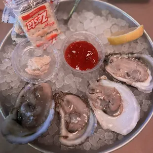 Raw oysters