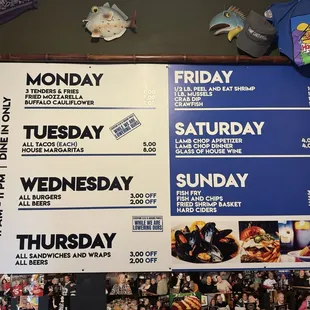 Daily Specials Board at entrance.