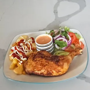 a plate of food on a table
