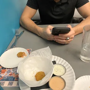 Fried pickles and hairy one on the side.