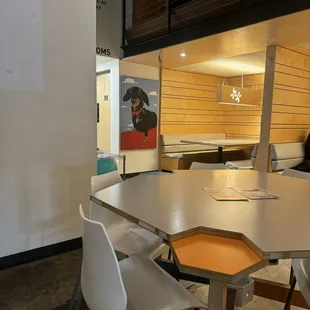 Fun artwork scattered around the seating areas.