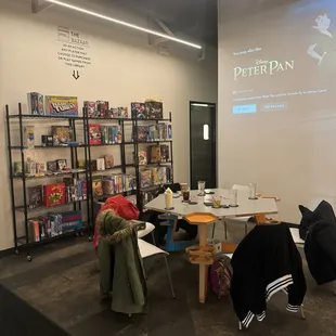 Seating area in the back.