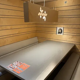 Secluded booth seating for extra privacy.