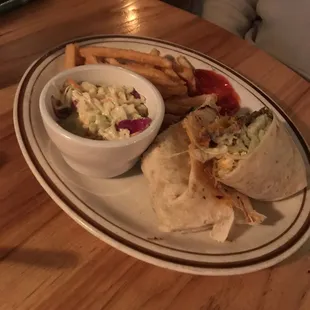 a plate of food on a table