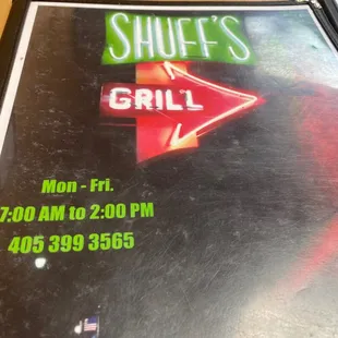 menu