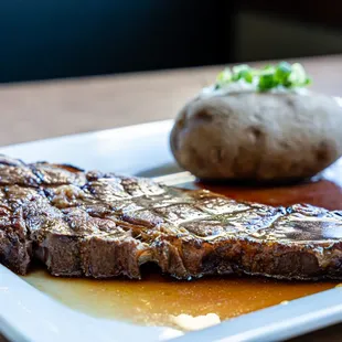 Rib-eye steak &amp; baked potato