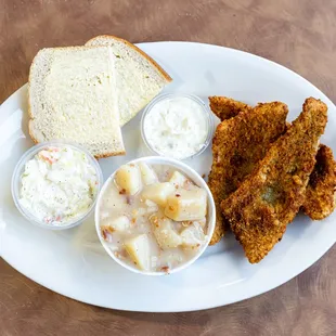 Hand-breaded Perch Dinner