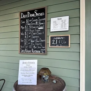 a sign on a barrel
