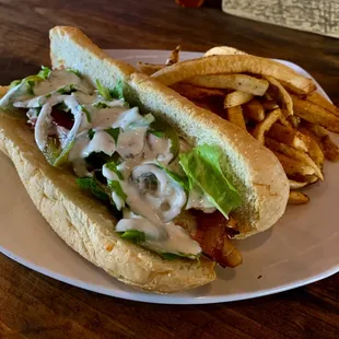 a sandwich and french fries
