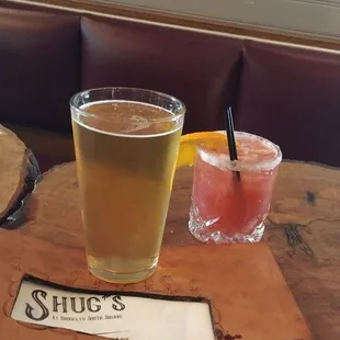 some papaya cider thing and an island songarita