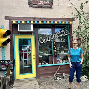 a woman standing outside