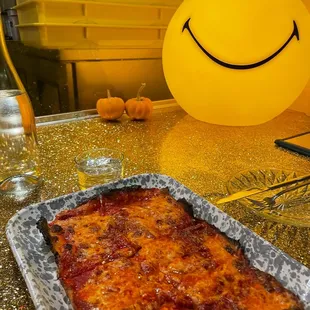 Pepperoni and honey pizza