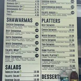 menu