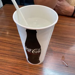 This is what you get at Shulas, if it's busy. Water. No electronic ordering, no service, no food and no drink. That's what it is, really.