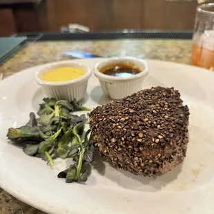 The pepper crusted Oz . Filet Mignon is excellent.