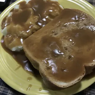 Hot meatloaf sandwich