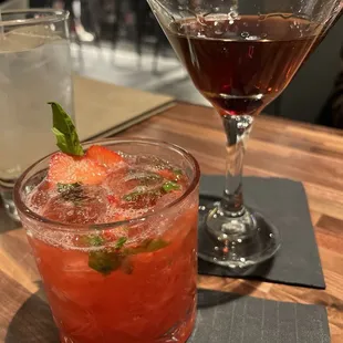 Strawberry basil (4/10) - a muddled syrupy mess Japanese Black Manhattan- (8/10) good coffee flavored cocktail