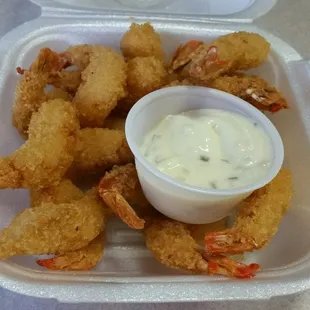 The fried "baby" shrimp - good sized and tasty!