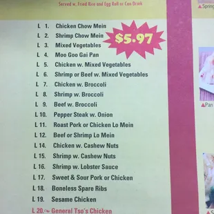 We like Bourbon Chicken .  Delicious!