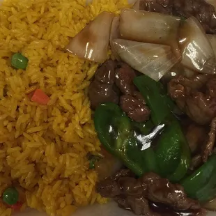 Pepper Steak w. Fried Rice